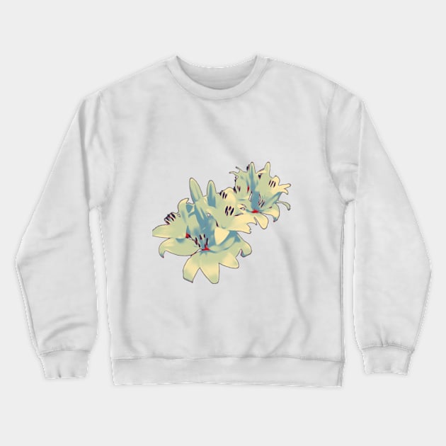 White lilies Crewneck Sweatshirt by by Katerina